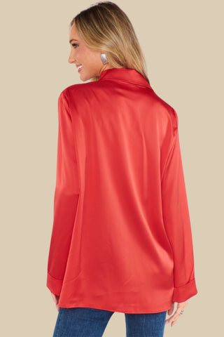 Red Satin Top