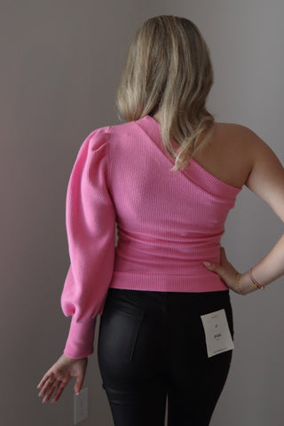 Pink One Shoulder Sweater
