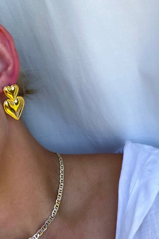 double heart earrings